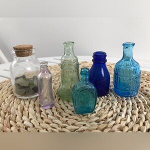Small vintage bitters and perfume bottles